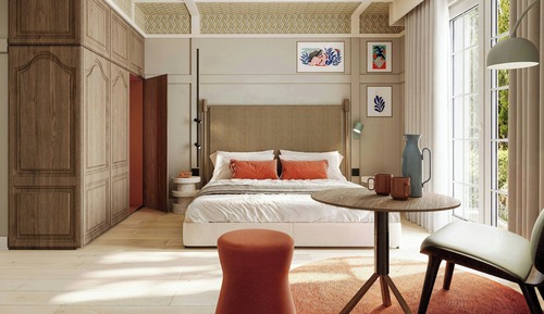 Suite junior, 1 cama de matrimonio grande con sofá cama, balcón, vistas al jardín