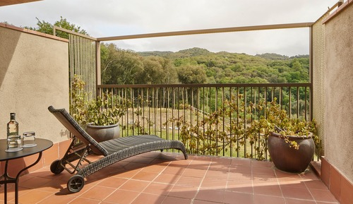 Habitación con 1 cama doble o 2 individuales, terraza, vistas al jardín