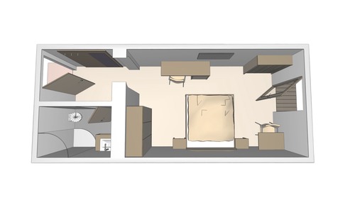 Habitación estándar con 1 cama doble o 2 individuales