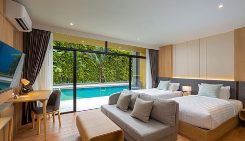 Habitación Deluxe, 2 camas individuales, acceso a la piscina
