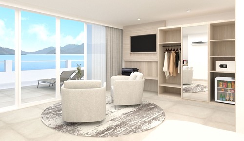 Habitación Deluxe doble, 1 cama de matrimonio, no fumadores, vistas al mar