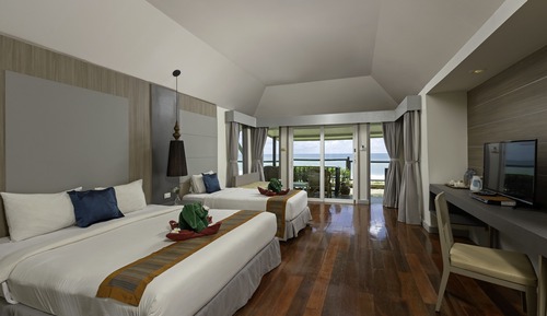 Habitación con 1 cama doble o 2 individuales, frente a la playa