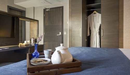 Habitación Deluxe, 1 cama de matrimonio grande con sofá cama, terraza