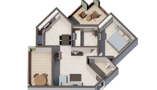 Apartamento familiar, 2 habitaciones, balcón