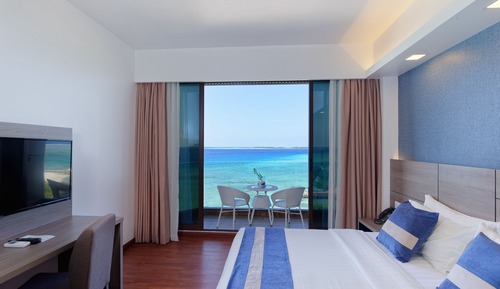 Habitación Deluxe doble, balcón, vistas al mar (Island View)