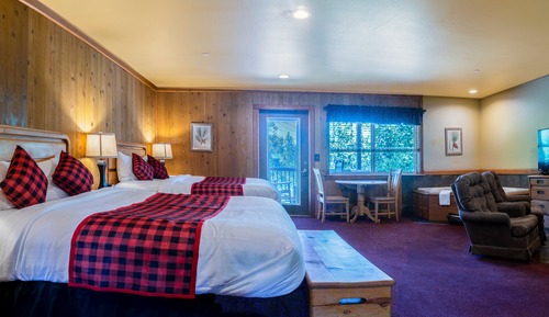 Habitación de lujo, 2 camas de matrimonio, bañera de hidromasaje, vistas a la montaña