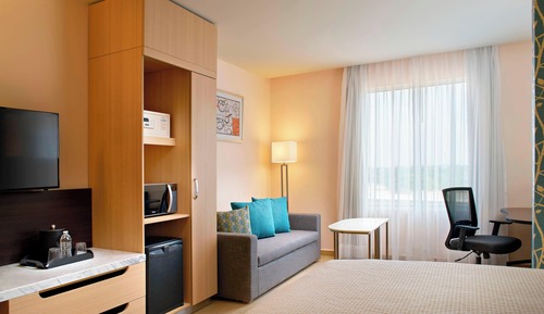 Estudio, 1 cama de matrimonio grande, no fumadores, vistas a la ciudad