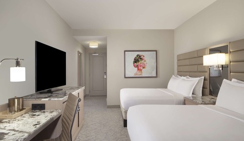 Habitación Deluxe, 2 camas de matrimonio, vistas a la ciudad