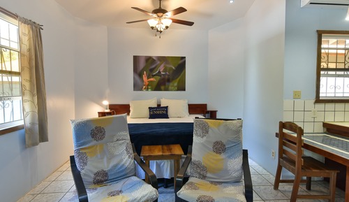Apartamento Deluxe, varias camas, cocina básica, vistas a la piscina