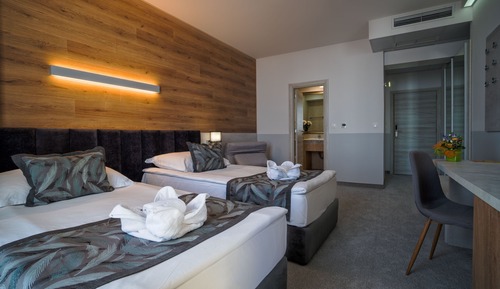 Habitación con 1 cama doble o 2 individuales, balcón, vistas al parque