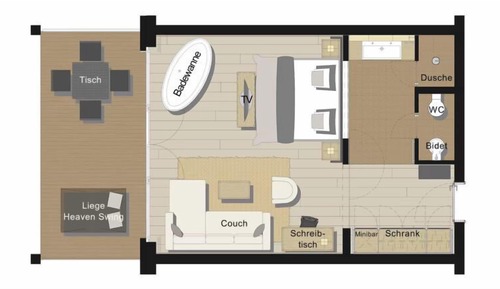 Habitación estándar doble, en la zona del jardín