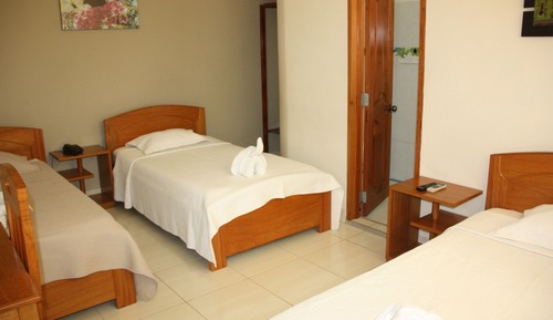 Habitación triple, vistas al jardín