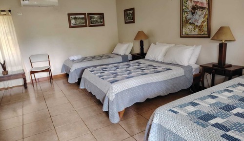 Habitación triple Confort, terraza, vistas al jardín