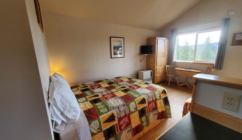Cabaña, 2 camas de matrimonio, cocina, vistas a la montaña