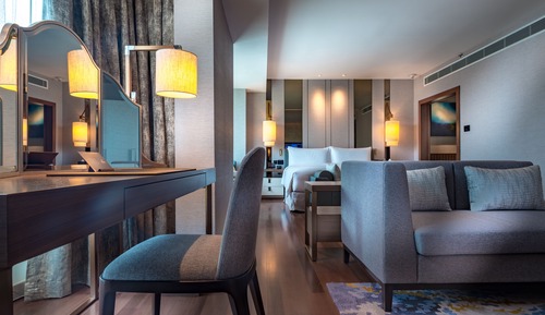 Suite presidencial, 1 cama de matrimonio grande, cocina básica