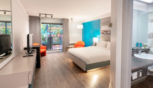 Habitación económica, 1 cama doble, vistas al jardín