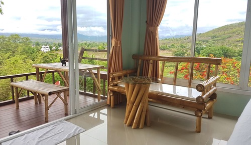 Habitación panorámica, 1 cama de matrimonio grande, vistas a la montaña