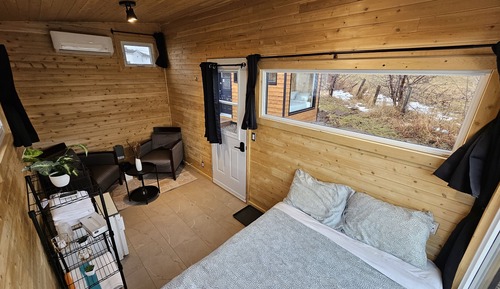 Cabaña estándar, 1 cama doble, baño compartido, vistas al valle