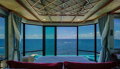 Villa de luna de miel, 1 cama de matrimonio grande, balcón, vistas al mar
