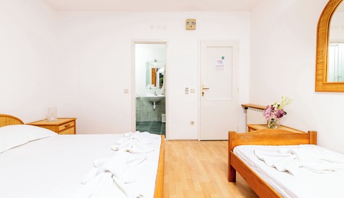 Habitación triple, balcón, vistas al jardín