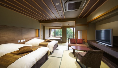 Habitación tradicional con 2 camas individuales, no fumadores (Seseragi, Mt Fuji View)