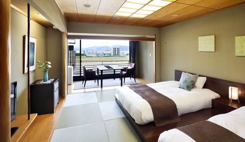 Habitación tradicional, 2 camas individuales, no fumadores, vistas al río (Japanese Style)