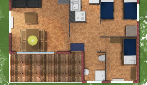 Casa de campo clásica, 2 habitaciones, baño privado, junto al lago