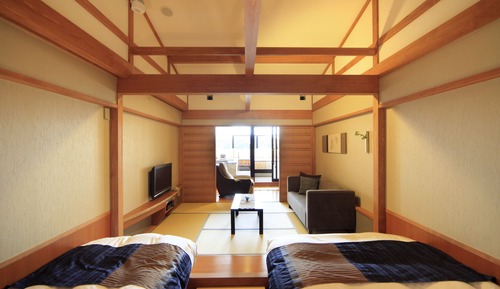 Habitación tradicional, 2 camas individuales, bañera de hidromasaje (Japanese Western Style)