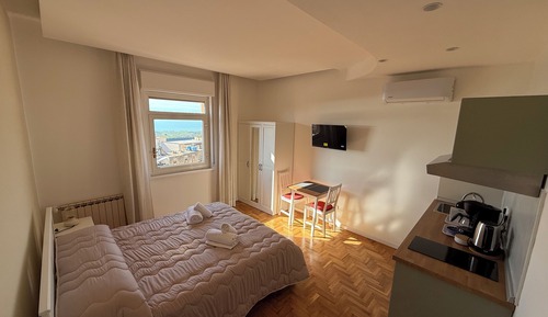 Habitación panorámica, 1 cama doble, cocina, vistas al mar