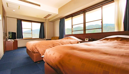 Habitación estándar con 2 camas individuales, no fumadores (Japanese-Western-Style, Mountain Side)