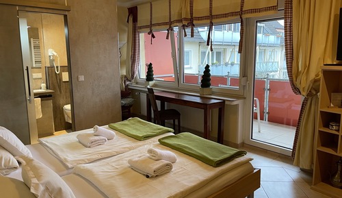 Habitación con 1 cama doble o 2 individuales, baño privado