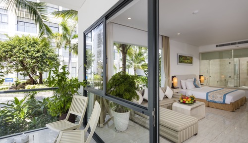 Bungalow, vistas al jardín