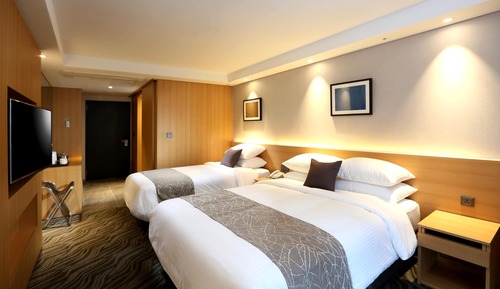 Habitación Deluxe con 2 camas individuales, vistas parciales al mar
