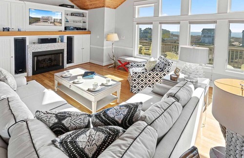 Hatteras Casa | On Special - Semi-Oceanfront Home w/ Hot Tub, Elevator, Game Room and Workstatio