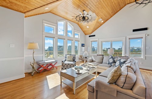 Hatteras Casa | On Special - Semi-Oceanfront Home w/ Hot Tub, Elevator, Game Room and Workstatio