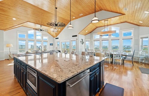 Hatteras Casa | On Special - Semi-Oceanfront Home w/ Hot Tub, Elevator, Game Room and Workstatio
