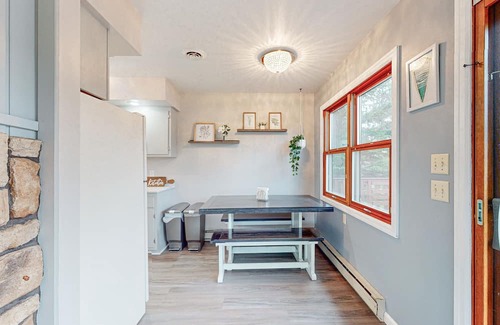Hazelhurst Casa | Lakefront home with large patio, fire pit, air hockey & a provided peddle boat