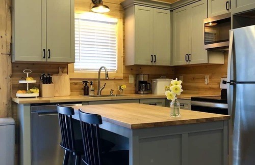 Hendersonville Cabina | Brand NEW Blue Ridge Mountain cedar log cabin, fiber internet, 25 min to AVL