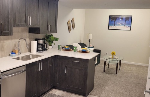 Calgary Casa | Cozy 2 bedroom newly built basement suite and 3 minutes walk to a beautiful lake