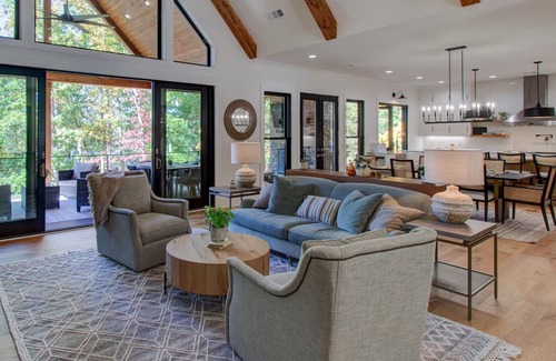 Reed Creek Casa | 5BR Luxury Lakefront w/ Private Dock, Hot Tub, and Fire Pit. Pet Friendly!