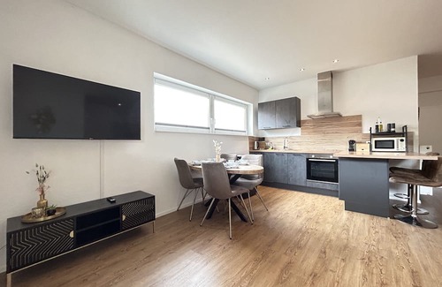 Mahlberg Apartamento | Lumiflats: Deluxe Studioapartment mit Terrasse und Garten Nähe Europapark