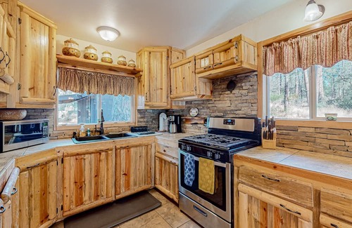Prescott Casa | Peaceful home with scenic on-site pond, firepit, outdoor areas, & private W/D