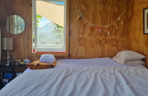 Westport Cabaña | Unique, delightful Tiny Home with Alfresco living area including retro Poptop.