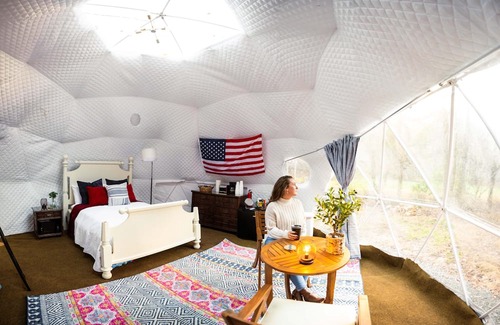 Brevard Apartamento | Yurt Experience - Hot Tub - Creekside - Private Pond-