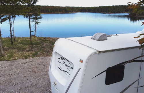 River Bourgeois Otro | Camper's Nest secluded on a protected canoe bay only 12 min distant to St.Peters