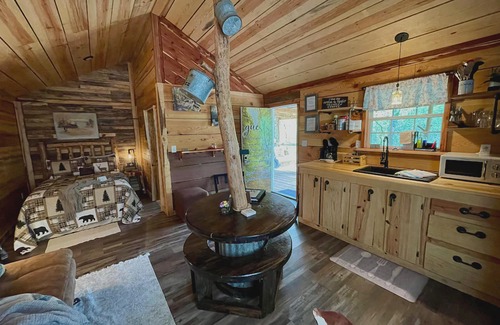 Caddo Gap Cabina | Lil' Rustic Retreat w/Hot Tub Near Little Missouri Falls and Caddo River