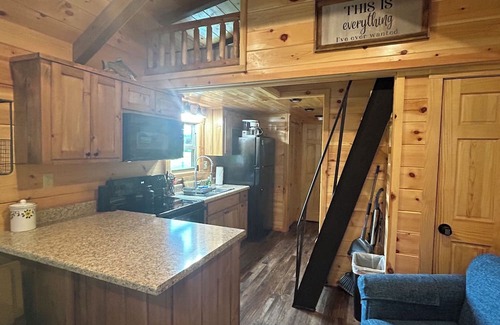Altamont Cabina | Cozy 1 BR cabin 100 feet from the Linville River near Newland, NC. EV charger