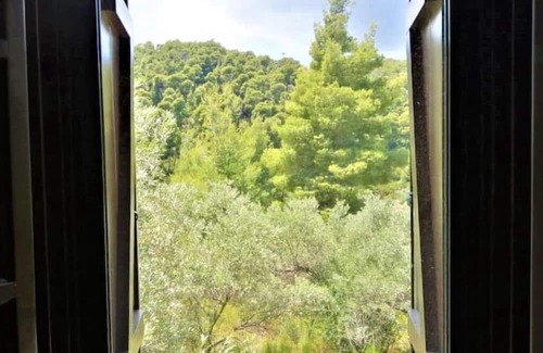 Sithonia Cabaña | wood & stone dream view house A