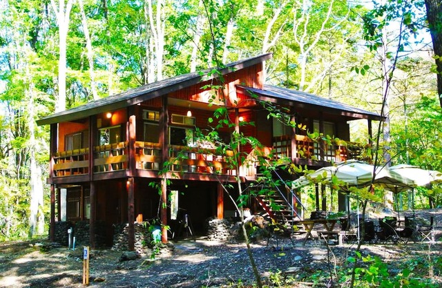 A lodge where you can enjoy authentic BBQ surround / Agatsumagun Gunma