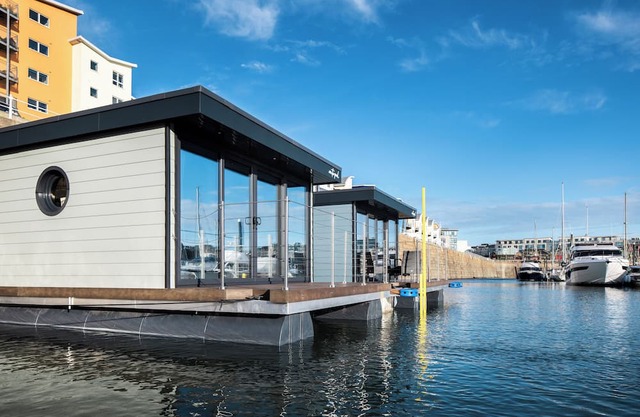 Oyster floating pod in St Helier Marina